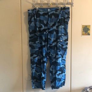 Blue Camo Cargo Pants